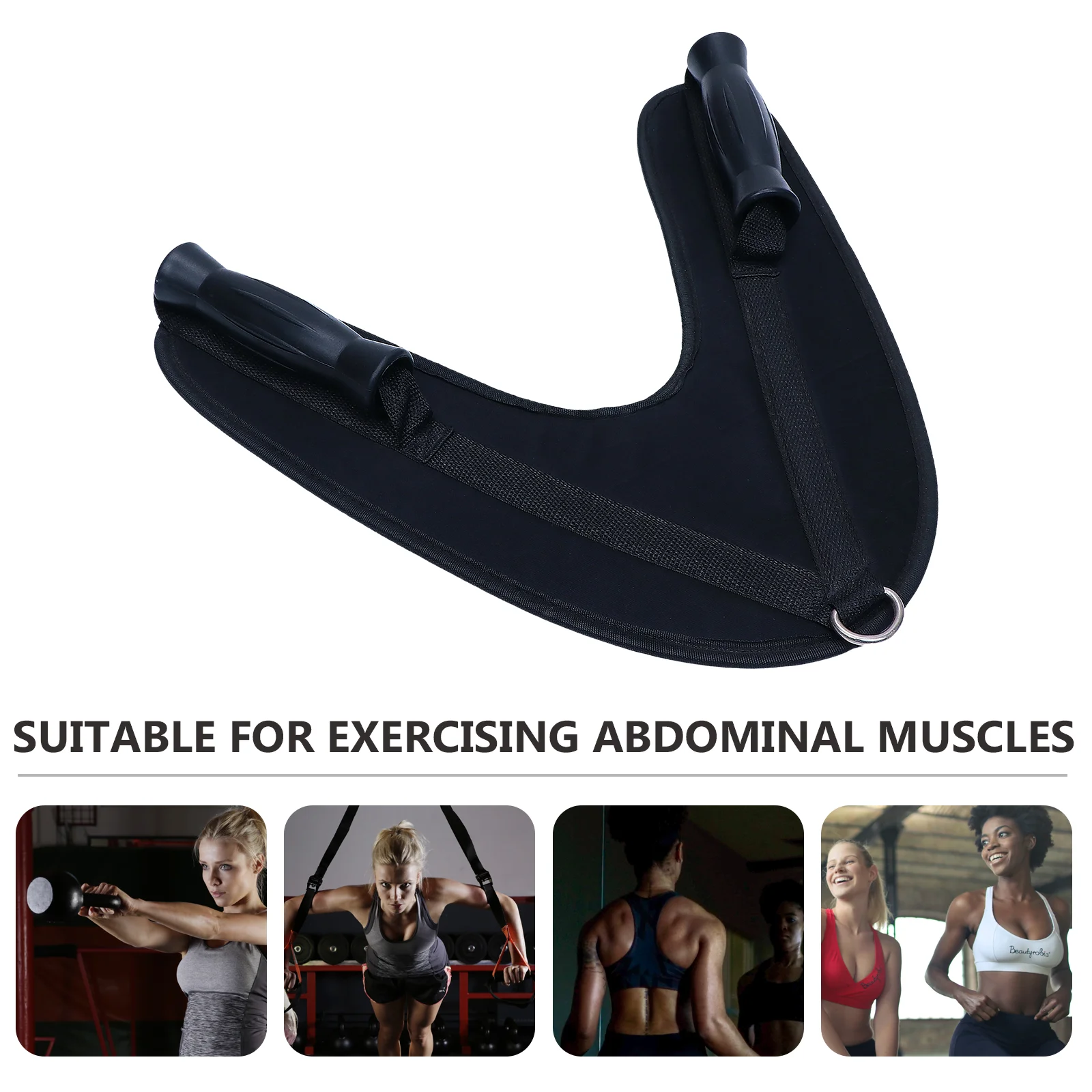 Strap Tension Cable Machine Attachment Fitness Accessory V-Shape Crunch Belt Pvc Miss Exercise Back