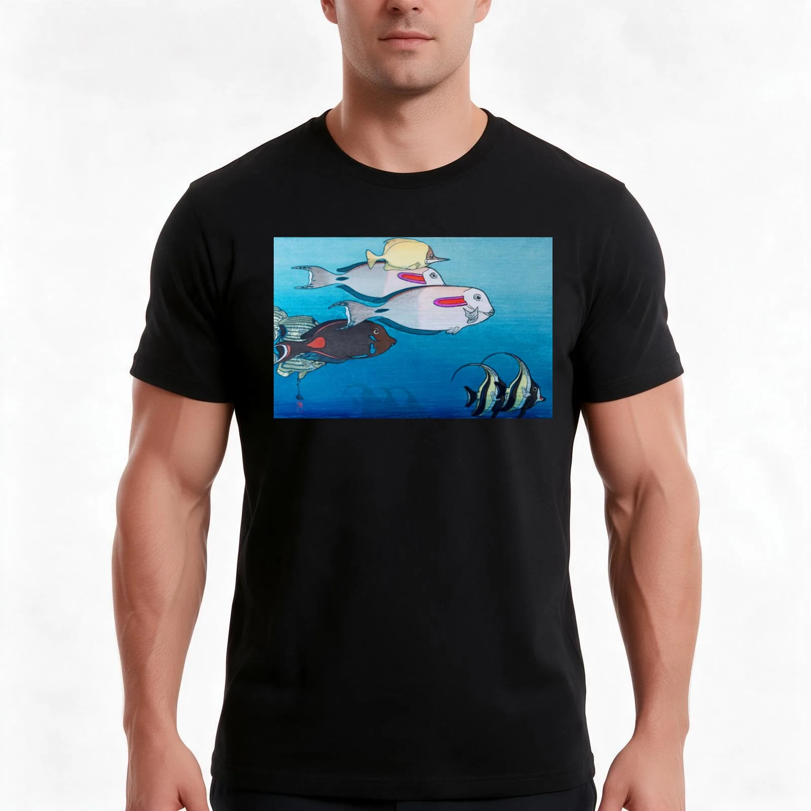 Fishes of Honolulu by Yoshida Hiroshi T-Shirt Summer Casual Cotton Tee Oversized Streetwear Tops Vintage Graphic Print