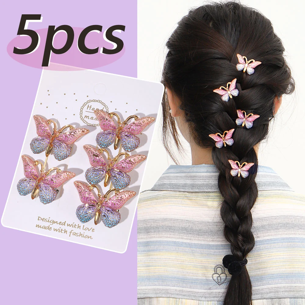 

5PCS Sweet Stereoscopic Color Gradient Cute Baby Hairpins Kids Hair Clips Children Headwear Princess Barrette Girls Accessories