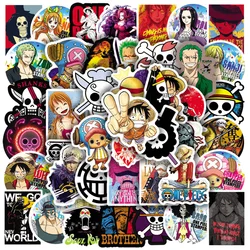 10/30/50pcs Cool ONE PIECE Luffy Stickers Black And White Zoro Sticker Laptop Motorcycle Skateboard Bike Stationery Toys Decal