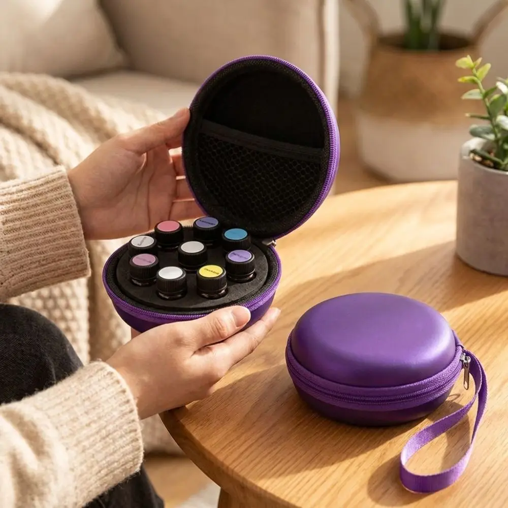 10 Bottles Capacity Essential Oil Storage Box Hard Shell 1-2ML Bottle Insulin Storage Case Shockproof Dust-proof