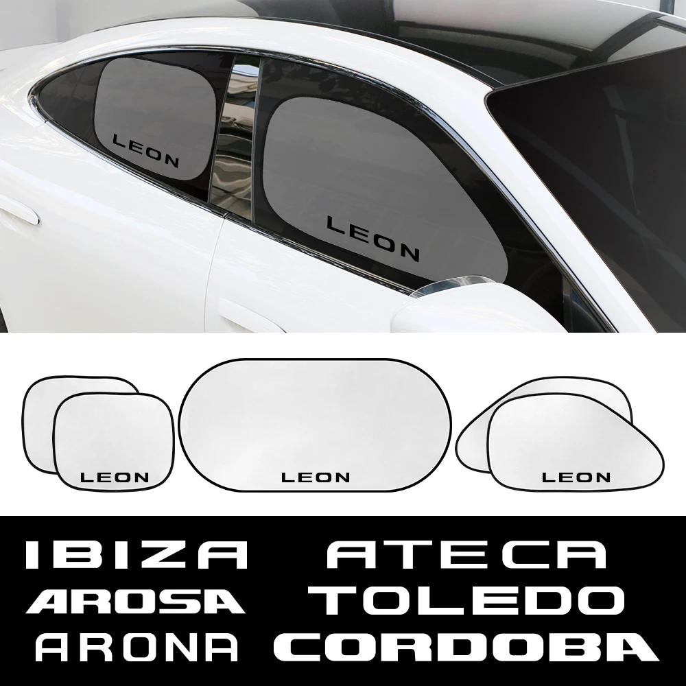 5PCS/Set Car Sunshade Cover Car Accessories For Seat Leon Ibiza Ateca Arona Cordoba Toledo Altea Alhambra Arosa Exeo Mii Tarraco