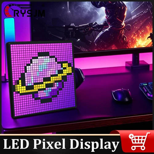 Pantalla de píxeles LED DIY, lámpara de Panel LED RGB, pantalla de luz Digital de arte de píxel programable con Control de aplicación, pantalla de visualización creativa