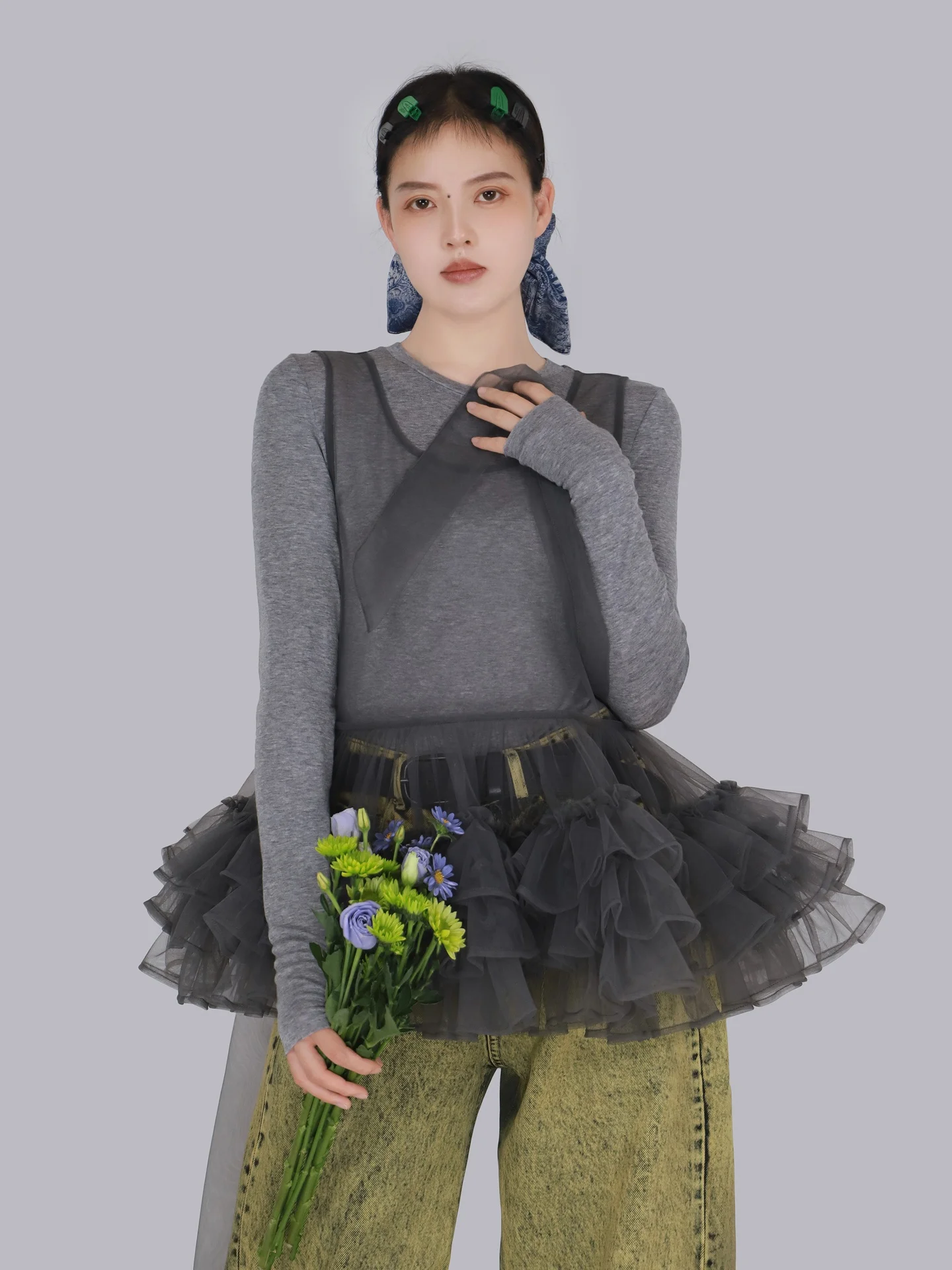 

Романтический узел See-tough Me Cover up Top Spring Valley Series, дышащий высокоэластичный нейлоновый женский жилет