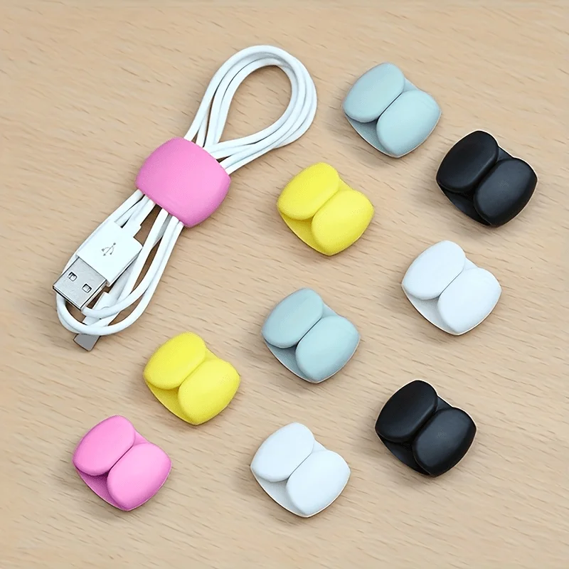 20pcs Multi-Function Cable Organizer Clips for Charging & Earphone Cords - Durable Plastic