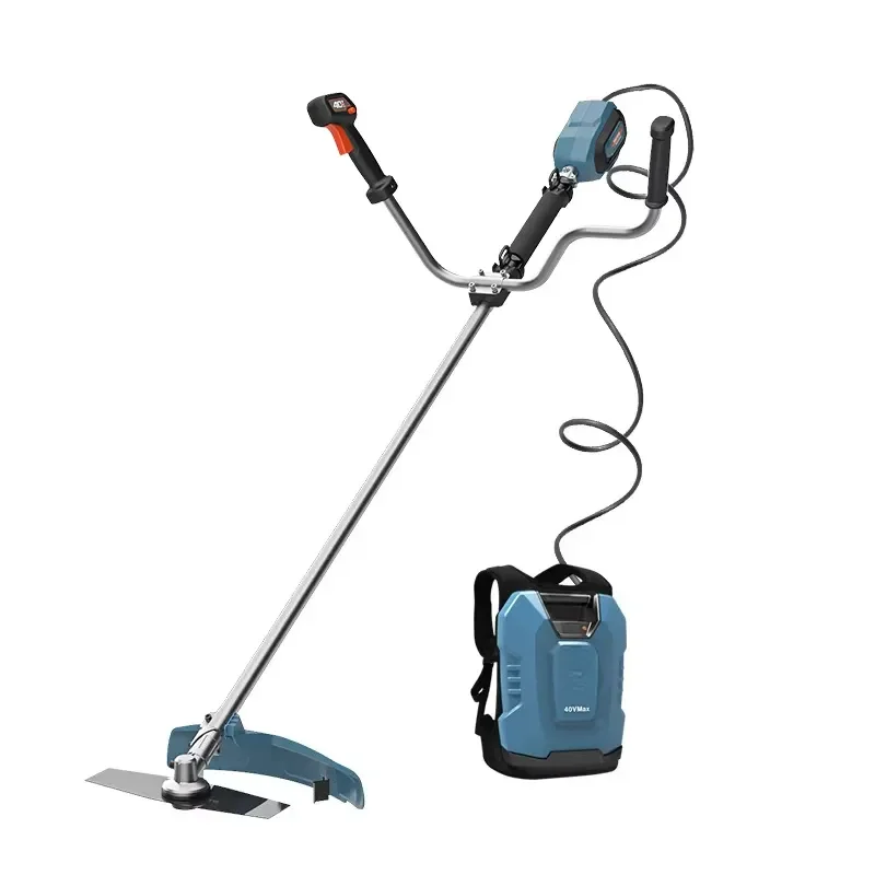 Heavy 40V Backpack Brushless Brush Cutter 10Ah/20Ah Lithium Battery Fast Charging Protective Shield for Large Area