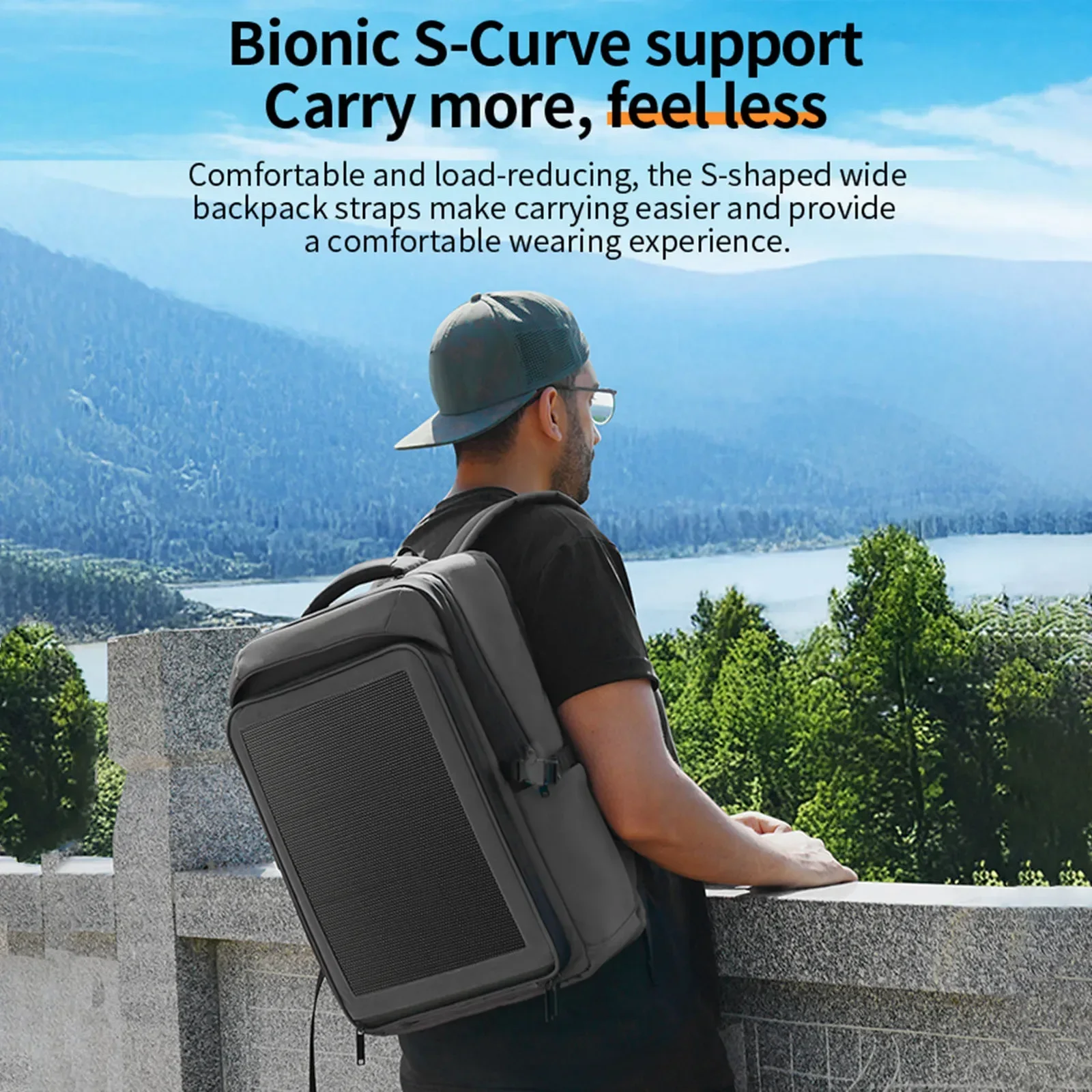 حقيبة ظهر خارجية لجميع المواسم بسعة 35 لتر، حقيبة ظهر تعمل بالطاقة الشمسية بقدرة 30 وات، سعة 35 لتر، طراز كاجوال للأعمال، تصميم حديث، استخدام متعدد المواسم #4