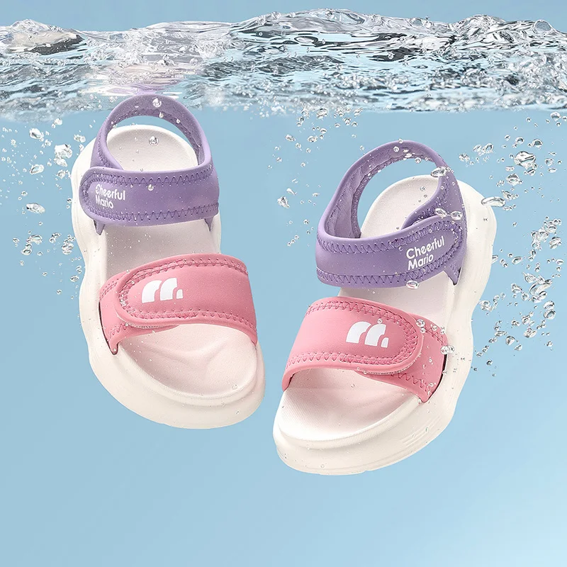 

Детские шлепанцы Cheerful Mario, спортивная пляжная обувь, детские слипоны для маленьких девочек