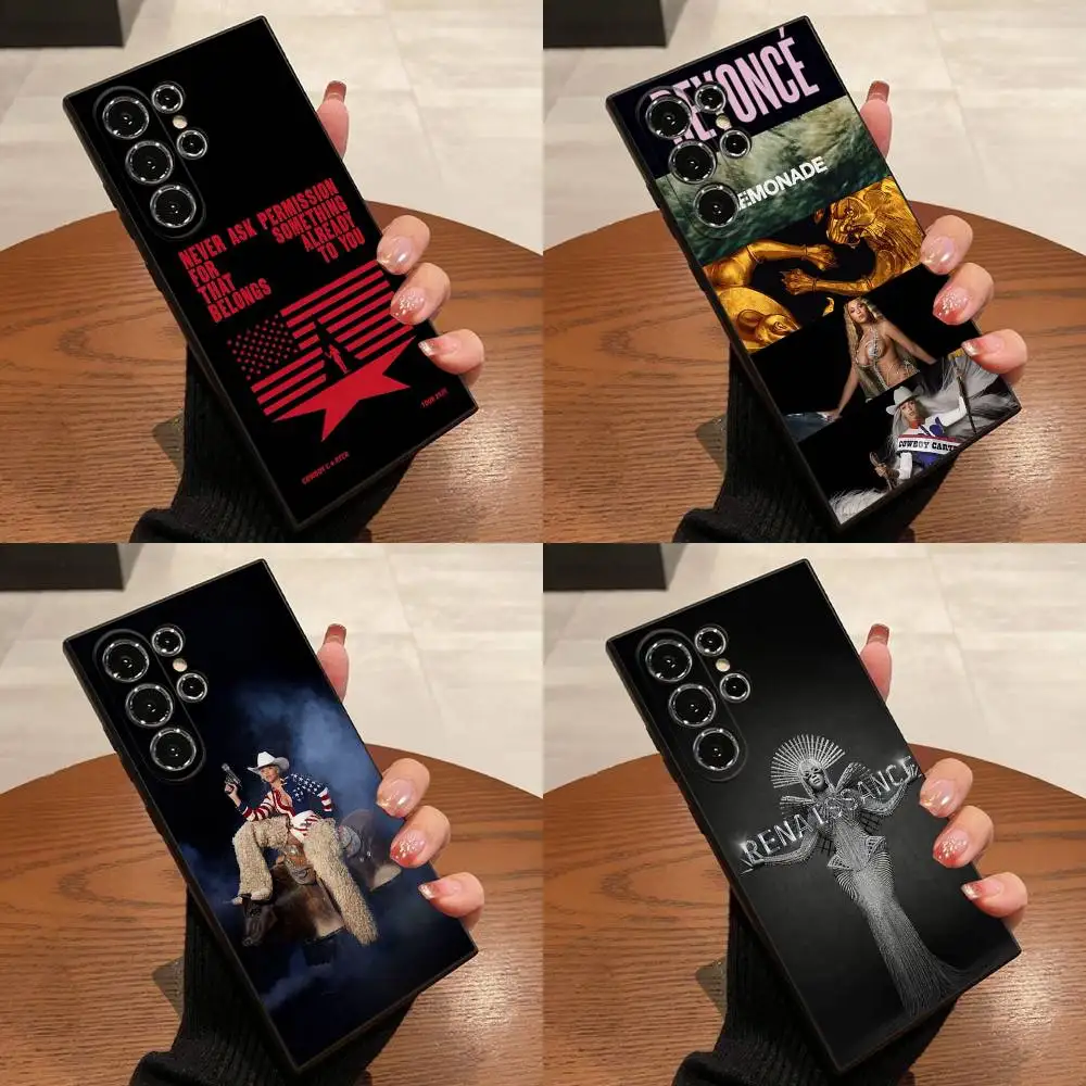 

B-Beyonce Cowboy Renaissance BROKEN Phone Case For Samsung S25,S24,S21,S22,S23,S30,Ultra,S20,Plus,Fe,Lite,5G Black Cover