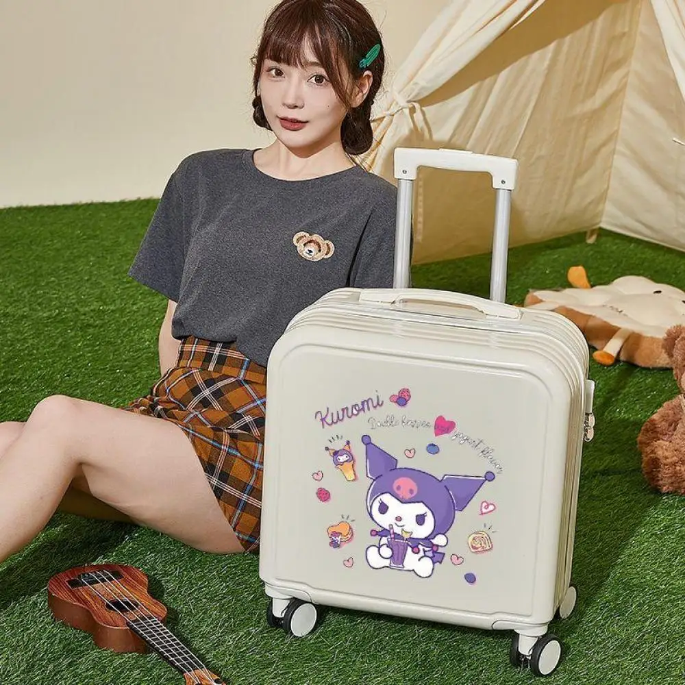 Kawaii 18 20 pollici valigia Sanrioed Kuromi Cartoon Cinnamoroll Travel Password Box Anime Boarding Trolley Case regalo per studenti