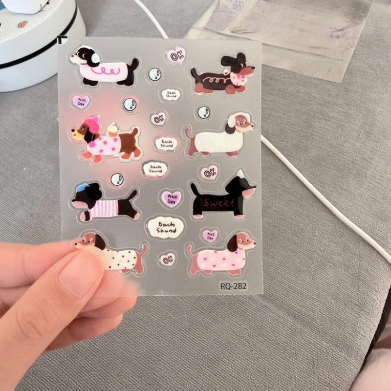 INS 3D Jelly Cute Dog Stickers Student Stationery for DIY Planner Notebook Scrapbook