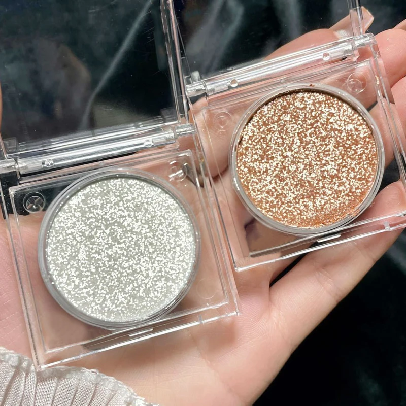 Sombra de ojos con purpurina, ilumina los ojos, maquillaje, paletas brillantes impermeables, sombra de ojos monocromática, resaltador pigmentado, cosméticos