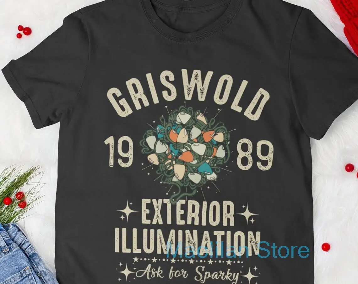 Griswold الأسرة الإضاءة الخارجية تي شيرت ، عيد الميلاد الإضاءة ، Lampoons الوطنية ، عطلة ، الرجعية خمر 80s هدية