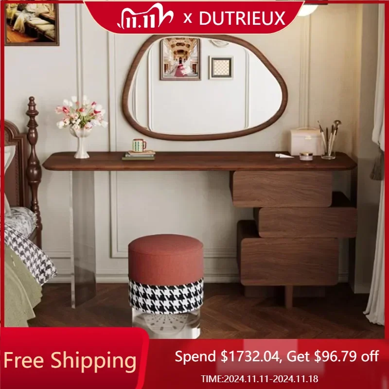 

Makeup Storage Dresser Sets Nordic Luxury Mirrors Bedroom Girls Dressing Table Cabinet Modern Meuble Coiffeuse Bedroom Furniture