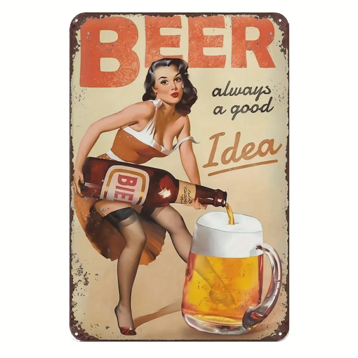 Vintage Beer Tin Sign - 