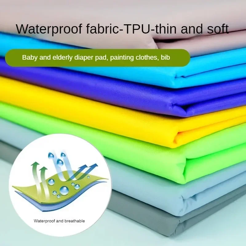 Waterproof TPU Fabric White Film By Meters for Needlework Raincoat Shower Diaper Pad Diy Sewing Soft Thin Light Breathable Cloth