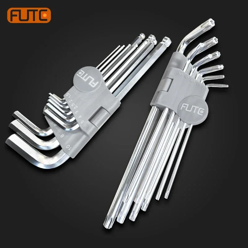 FUTE 9PCS Allen Wrench Set Hex Wrench Multifunctional Short Universal Screwdriver Hex Key Allen Key Ball Torx Spanner Hand Tools