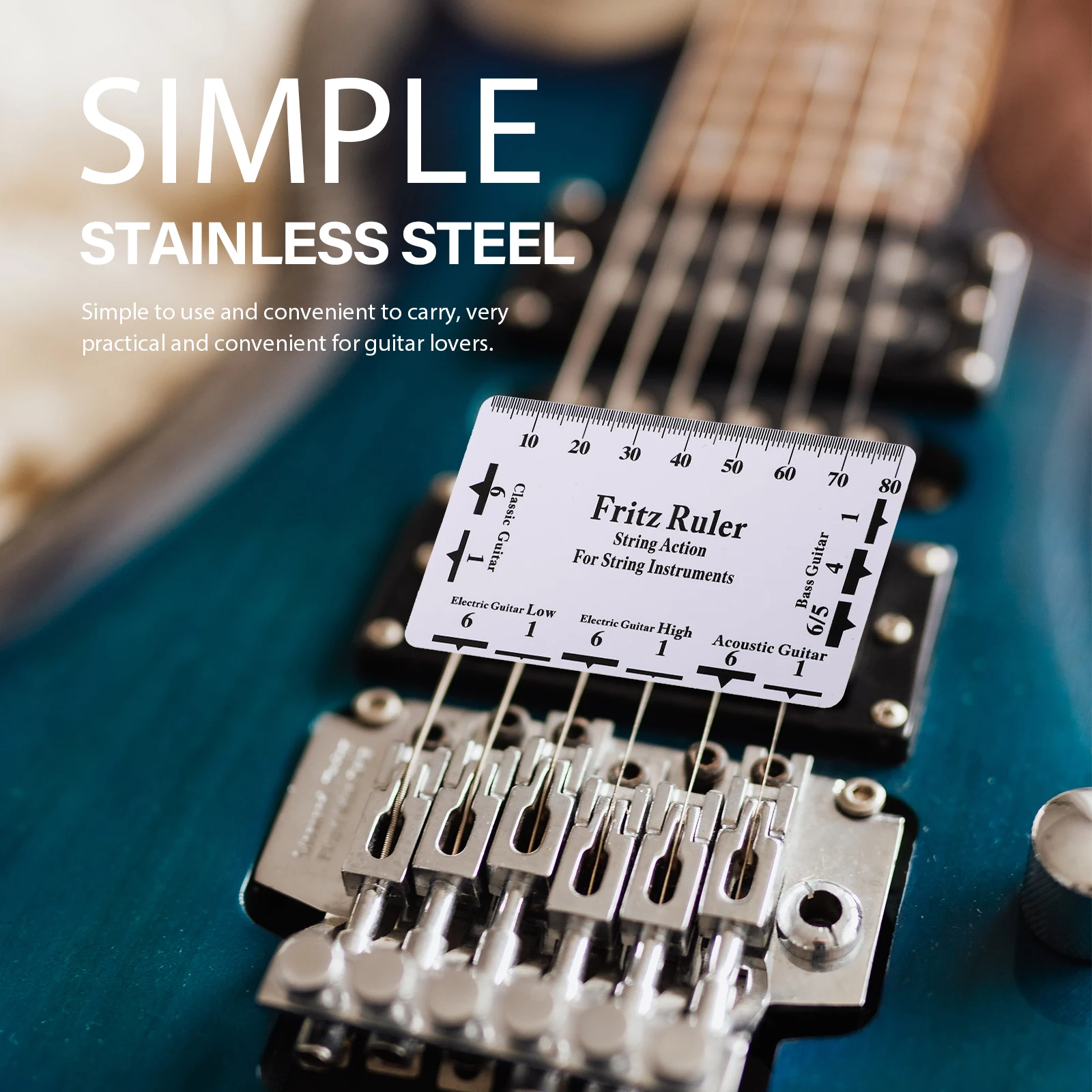 

2pcs Guitar Neck Rulers Stainless Steel String Height Measuring Tools Durable Instrument Accessories Flatness Measurement Kit