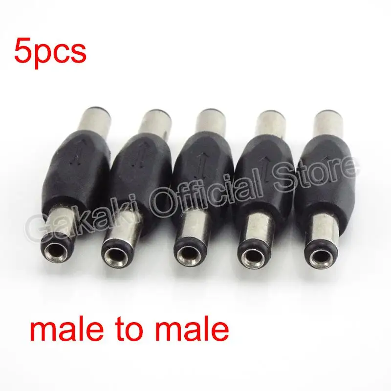 5.5x2.1mm 12V DC Power Female to Female Plug Connector Jack  Male to Male Plug Jack CCTV Mounting Adaptor Socket