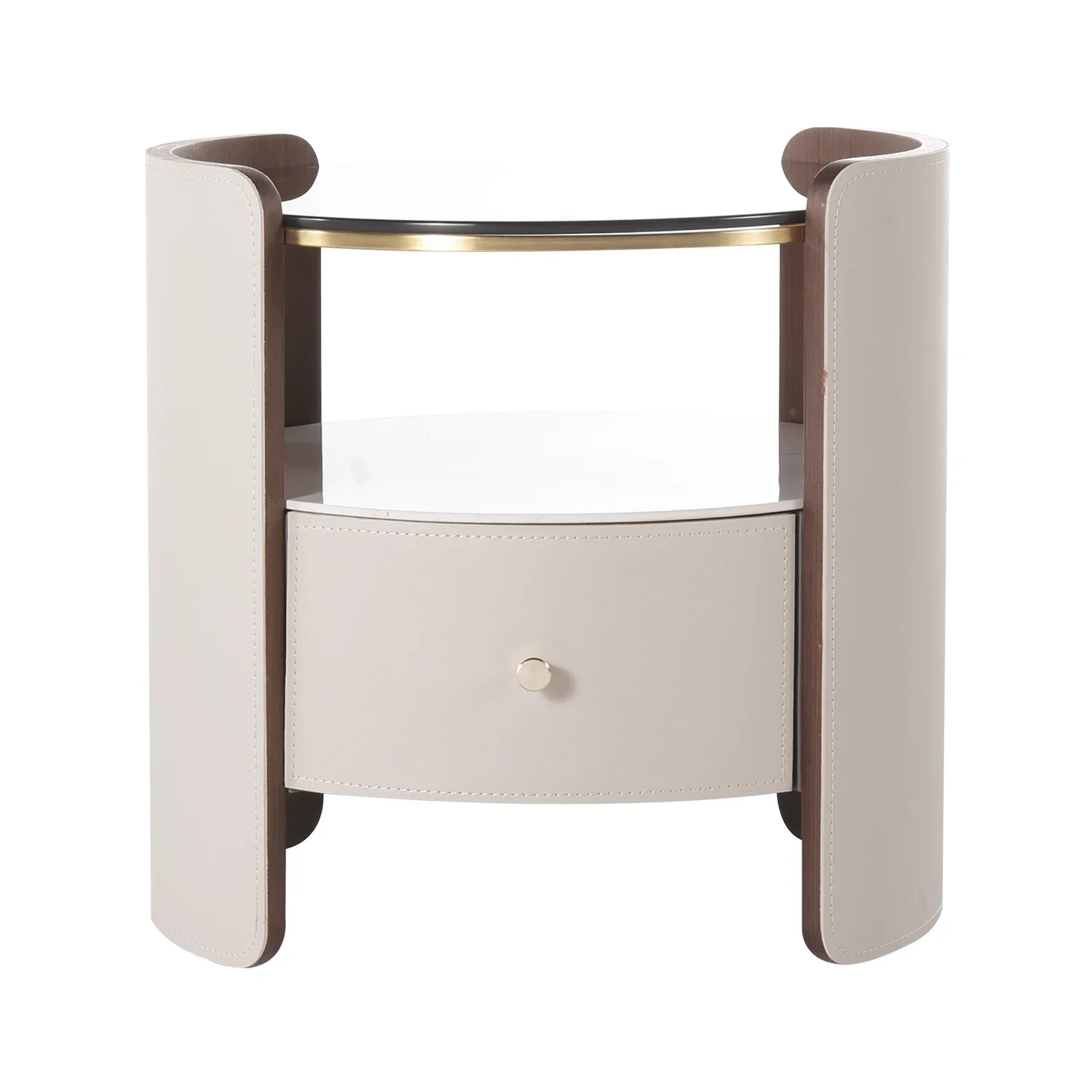 Bedroom furniture luxury hotel size simple 2 drawer bedside table round nightstands