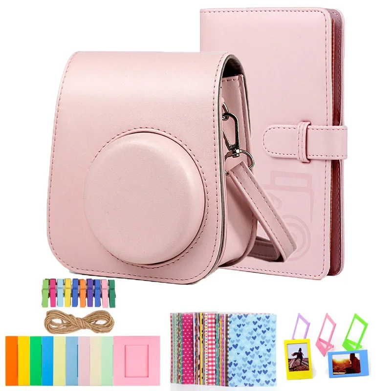 Paquete de cámara Fujifilm Instax Mini 11 con estuche/álbum de 96 fotos/10 marcos de fotos colgantes/5 marcos de mesa/20 pegatinas