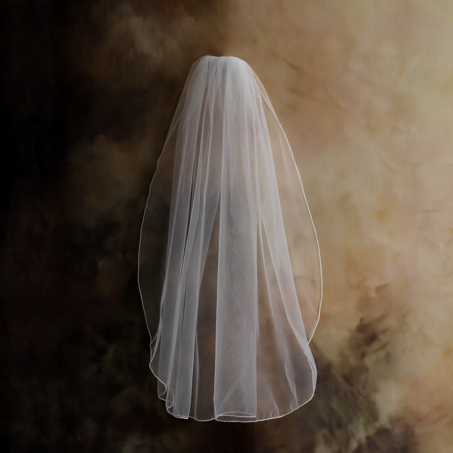 V547 Simple Single-Layer Lock Edge Bridal Veil Wedding Ceremony Party Photo Prop Headwear for Brides