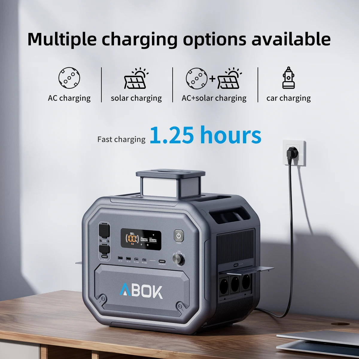 Ark2500 Generador Solar Portátil 2400W – Batería LiFePO4 para Pesca - imagen 4