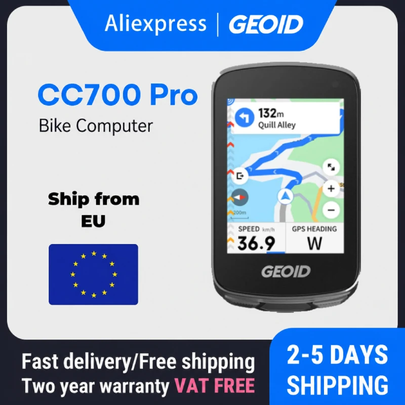 Ordinateur de vélo GPS GEOID CC700 Pro avec écran tactile de 2,8 pouces, compteur de vitesse, navigation mondiale, odomètre pour Strava