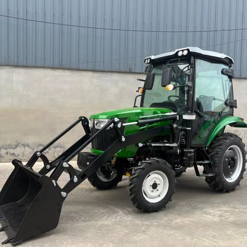 4WD Compact Farm Tractor with Front End Loader Air Condition Cabin Diesel Agricultural Tractor