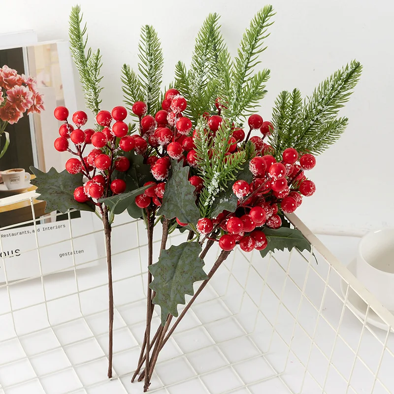 36Cm Christmas Fruit Artificial Plant Auspicious Fruit Home Living Room New Year Decoration Holly Berry Flower Ornament