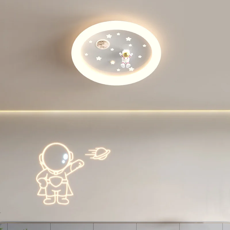 Креативная лампа астронавта с посадкой на Луну: современный минималистичный потолочный светильник для детской спальни, ночник для приключенческих мечтов