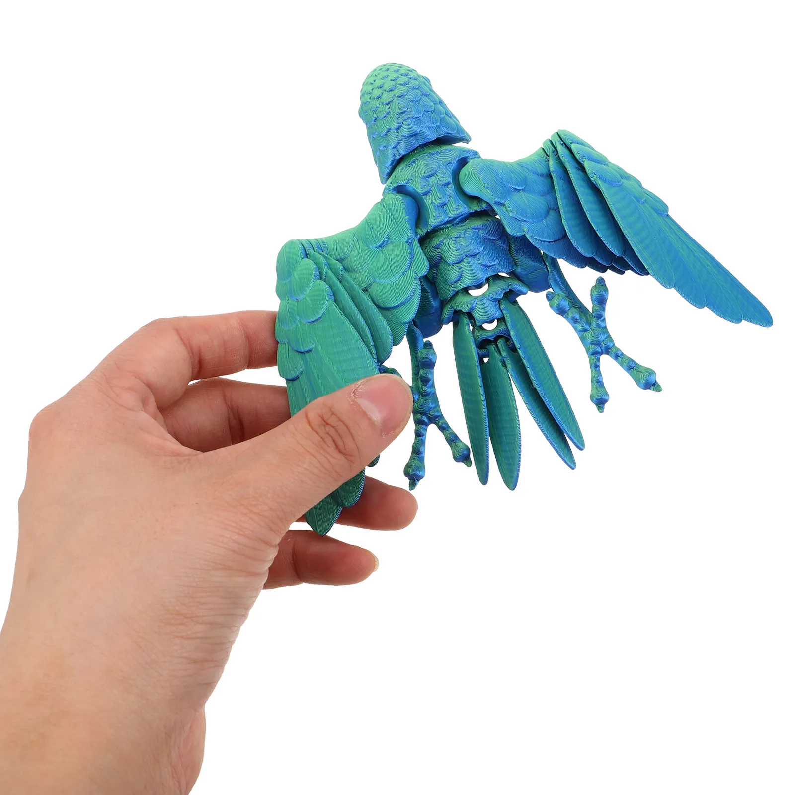 3D Printed Lifelike Parrot with Movable Wings Articulated Joints Bright Colors for Kids Room Home Office Decor Small Bird