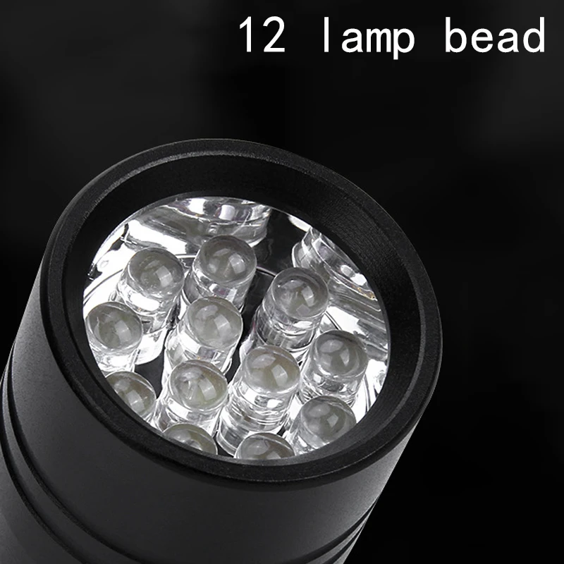 Mini lampe de poche à 12 Led UV 395nm, imperméable, lumière noire, détecteur de taches d'urine, torche pour animaux de compagnie, lumière noire