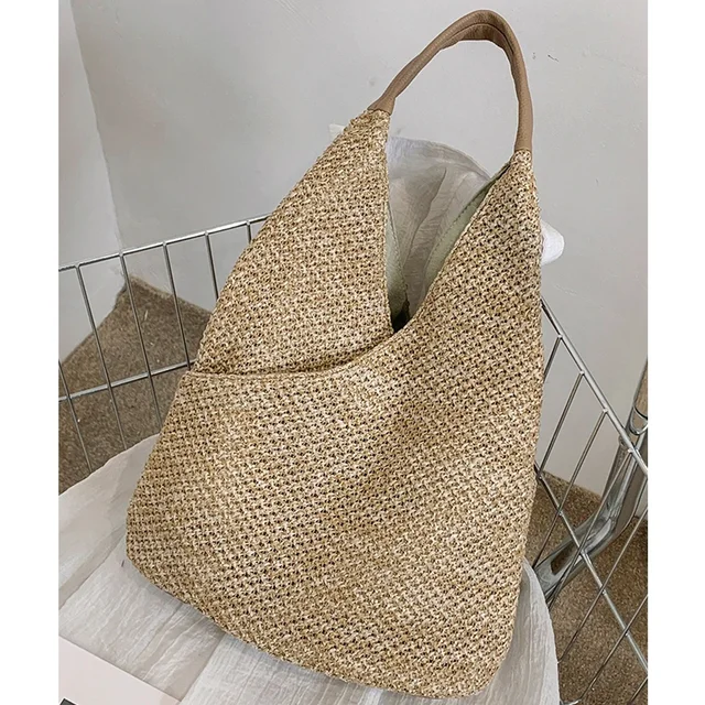 Letnie tkane torby plażowe dla kobiet Bohemian Tote Shoulder Bag Paper Rope Travel Straw Bag Handmade Handbags 2025 Bali Shopper NEW