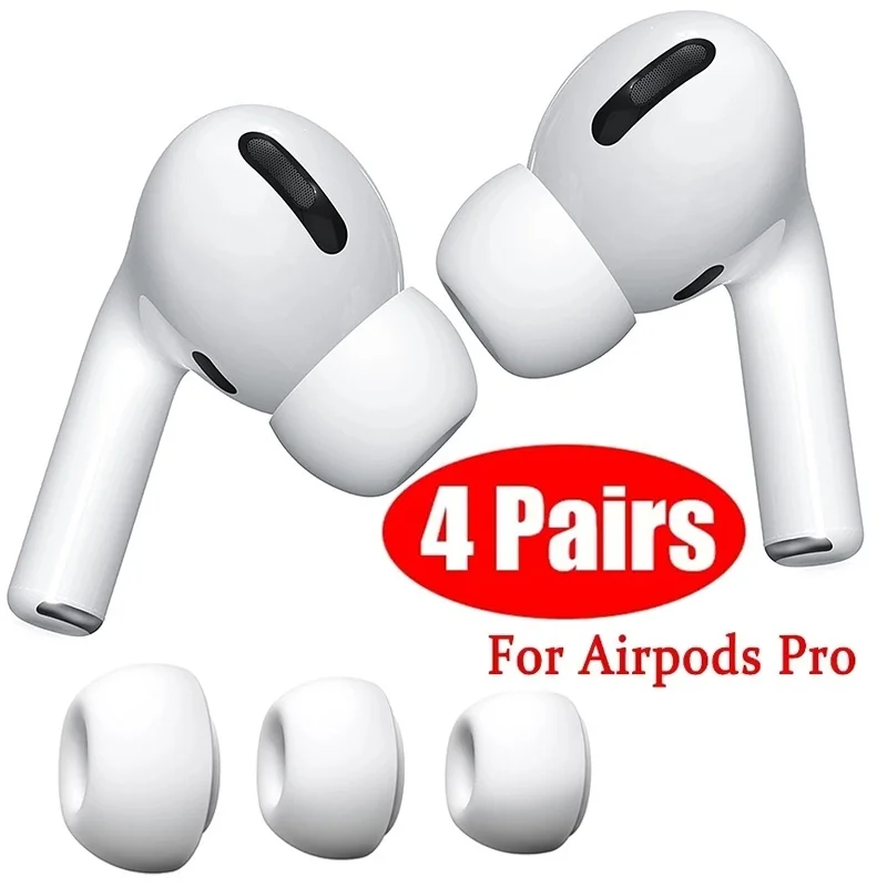 4 Pares de Pontas Protetoras de Silicone Macio para Fones de Ouvido, Capas de Substituição para Airpods Pro 1ª e 2ª Geração (XS/S/M/L)