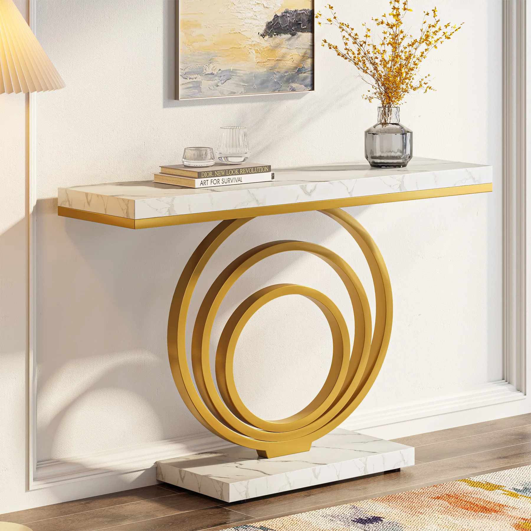 Tribesigns 41-Inch Gold Entryway Table, Modern Console Table Narrow Long, Contemporary Accent Table for Living Room