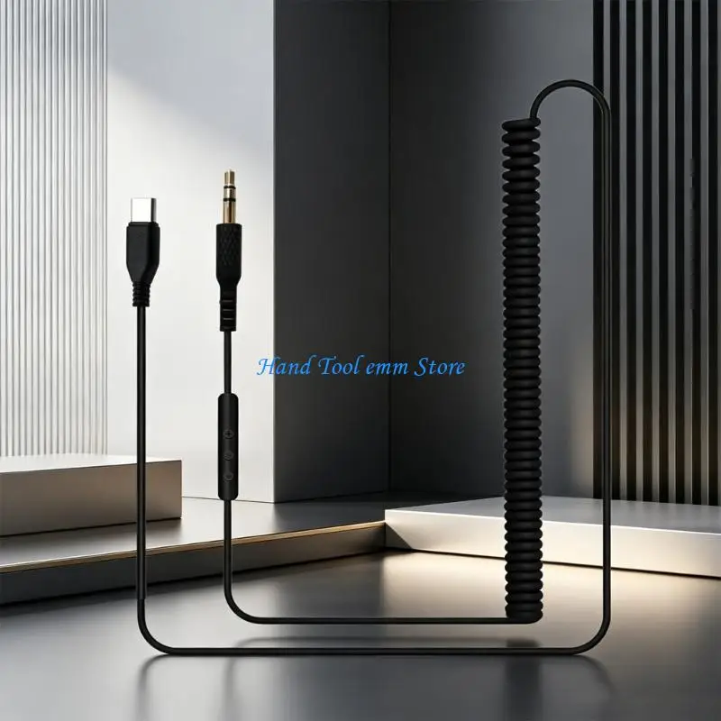 H37F Wire Call and Music Cable USB C to 3.5Mm Cord for Major 5/4/3/2/1 Headsets, Inline Microphone and Control Button for Work