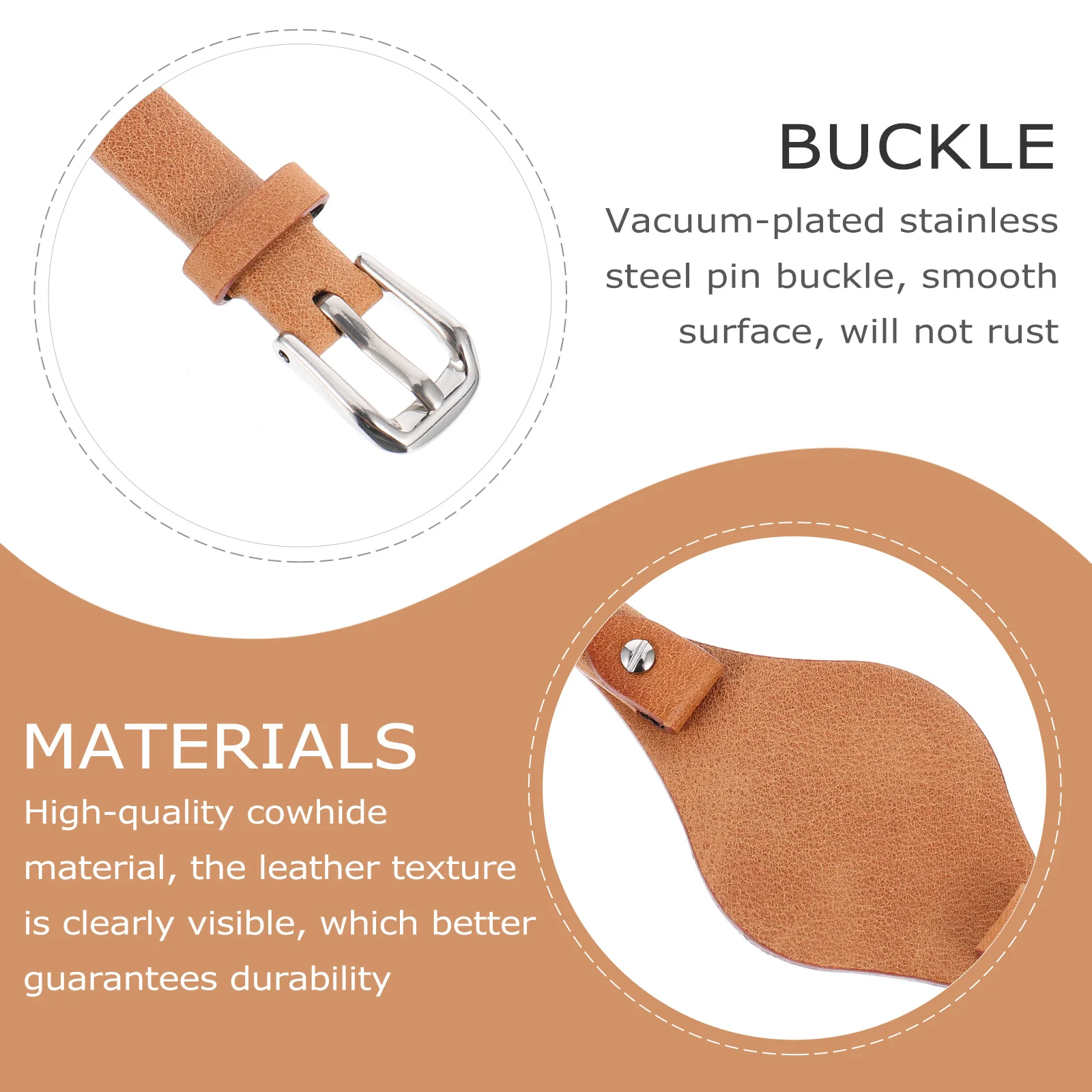 

Watchband Strap Waterproof Fashion Wristband Adjustable Cowhide Girl Watch Band Compatible Many Watches