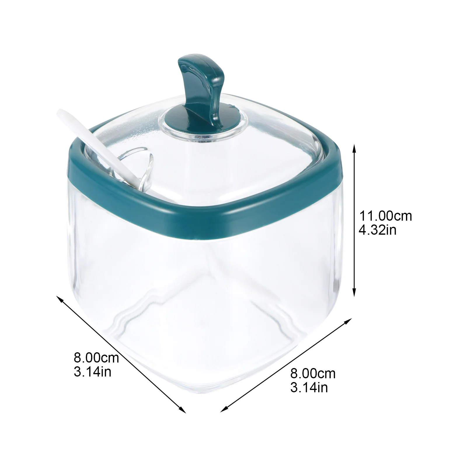 2 مجموعات حامل بهار التوابل تخزين جرة البلاستيك علبة توابل المطبخ تخزين جرة مع ملعقة مريحة للطهي #5