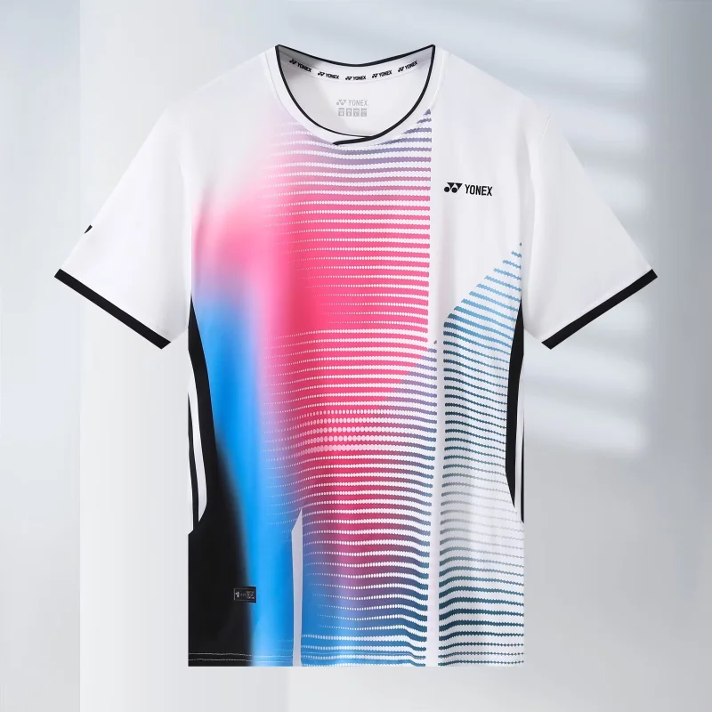 Yonex 2024 novos homens e mulheres badminton wear topos de manga curta secagem rápida absorvente de suor respirável terno de treinamento camisetas