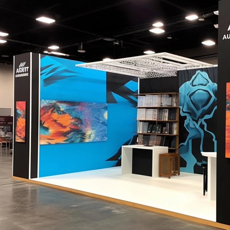 3*3 Modular System Booth Aluminum Extrusion Tension Fabric Backlit Exhibition Advertising Banner Display Stand for Events