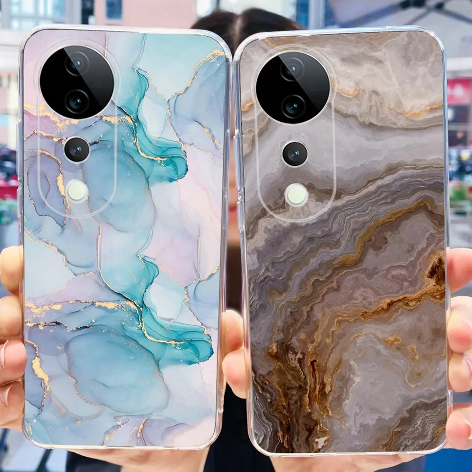 For Vivo S19 Pro V2362A Case Cute Fashion Girly Cartoon Child's Painting Funda Etui For Vivo V40 V40SE Soft TPU Silicone Bumper image 4