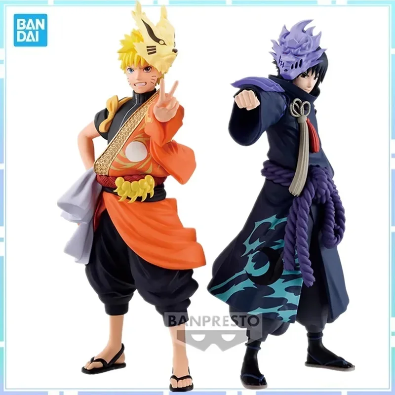 

Bandai Original NARUTO Uzumaki Sasuke Anime Figures Shippuden Action Figure Animation 20th Anniversary Collector Toys