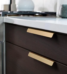 Brass Handle Cupboard Hidden Pulls Cabinet Finger Pulls Drawer Handle Copper  Knobs for Kitchen Furniture Handle