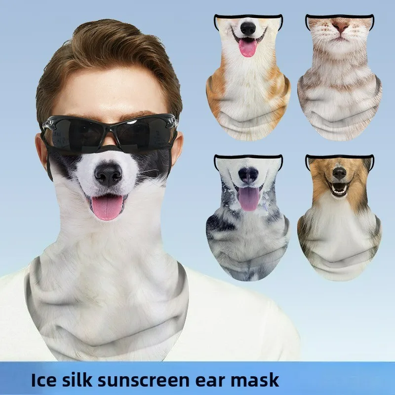

Men's Cycling Face Mask Sunshade Breathable Quick Drying Mountain Climbing Hiking Beach Tourism Men's Animal Hanging Ear Mask