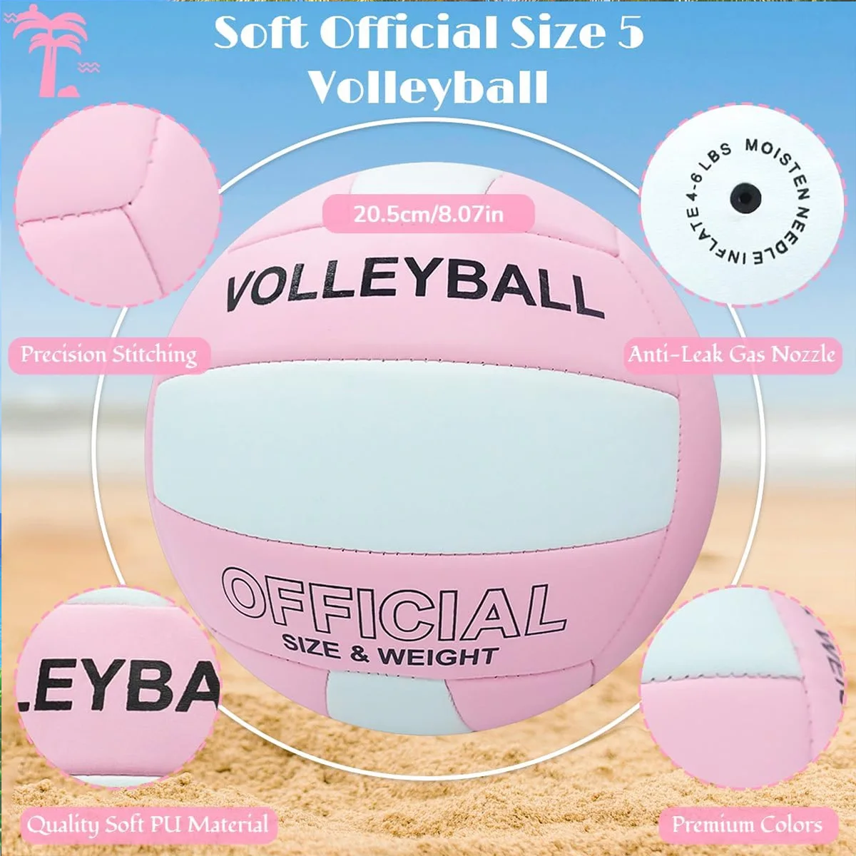 Palla da gioco per partite di allenamento professionale da pallavolo di taglia 5 per giovani principianti Palla da allenamento indoor Pallavolo da spiaggia all'aperto