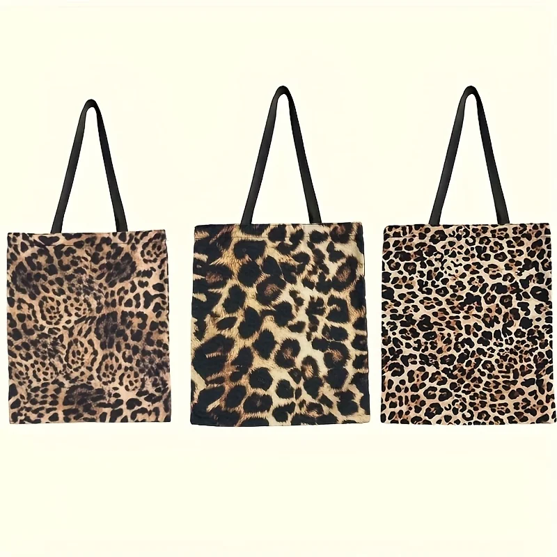 Schicke Einkaufstasche mit Leopardenmuster, leichte und geräumige Damen-Umhängetasche, multifunktionale Einkaufstasche für Geschenke, Handtasche
