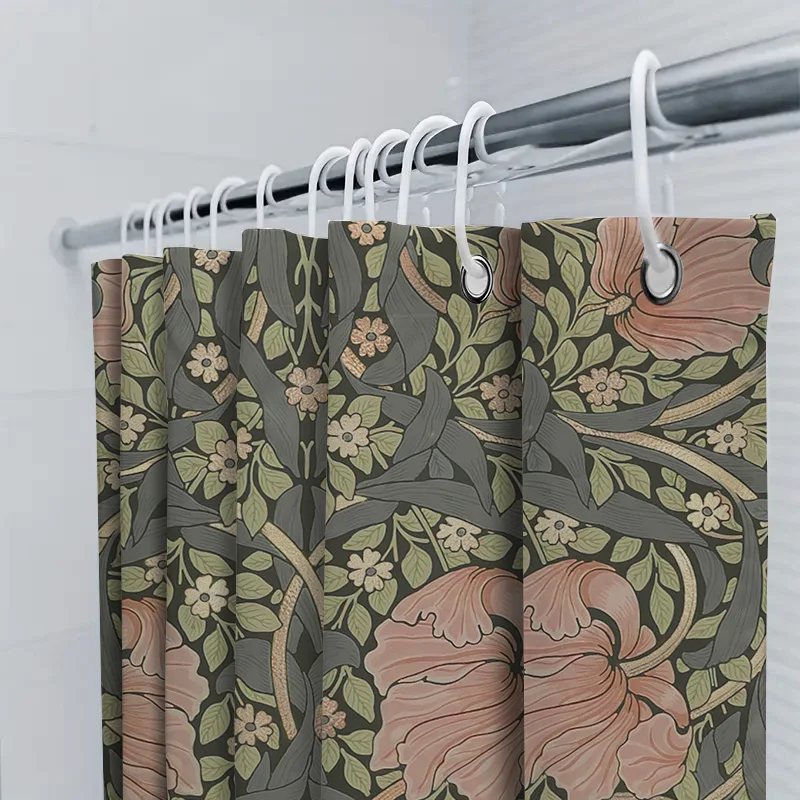 Vintage bloemen douchegordijn Boheemse decor badkameraccessoires set