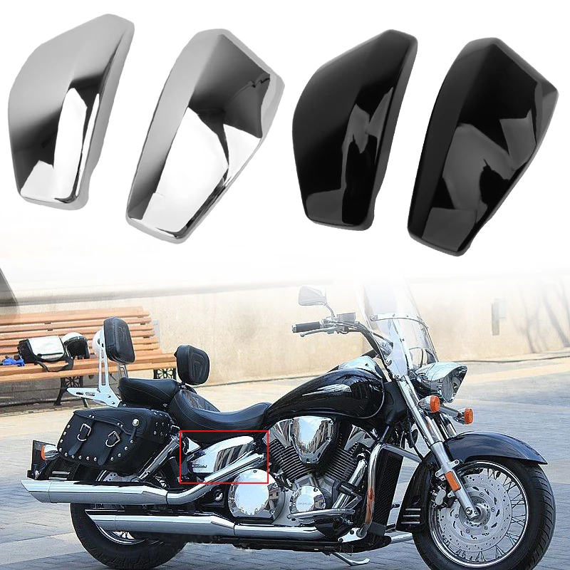 

Motorcycle Black Chrome ABS Battery Side Cover Fairing Guard For 03-09 Honda VTX1300 VTX 1300 R/Retro S/Spoke C/Custom T/Tourer