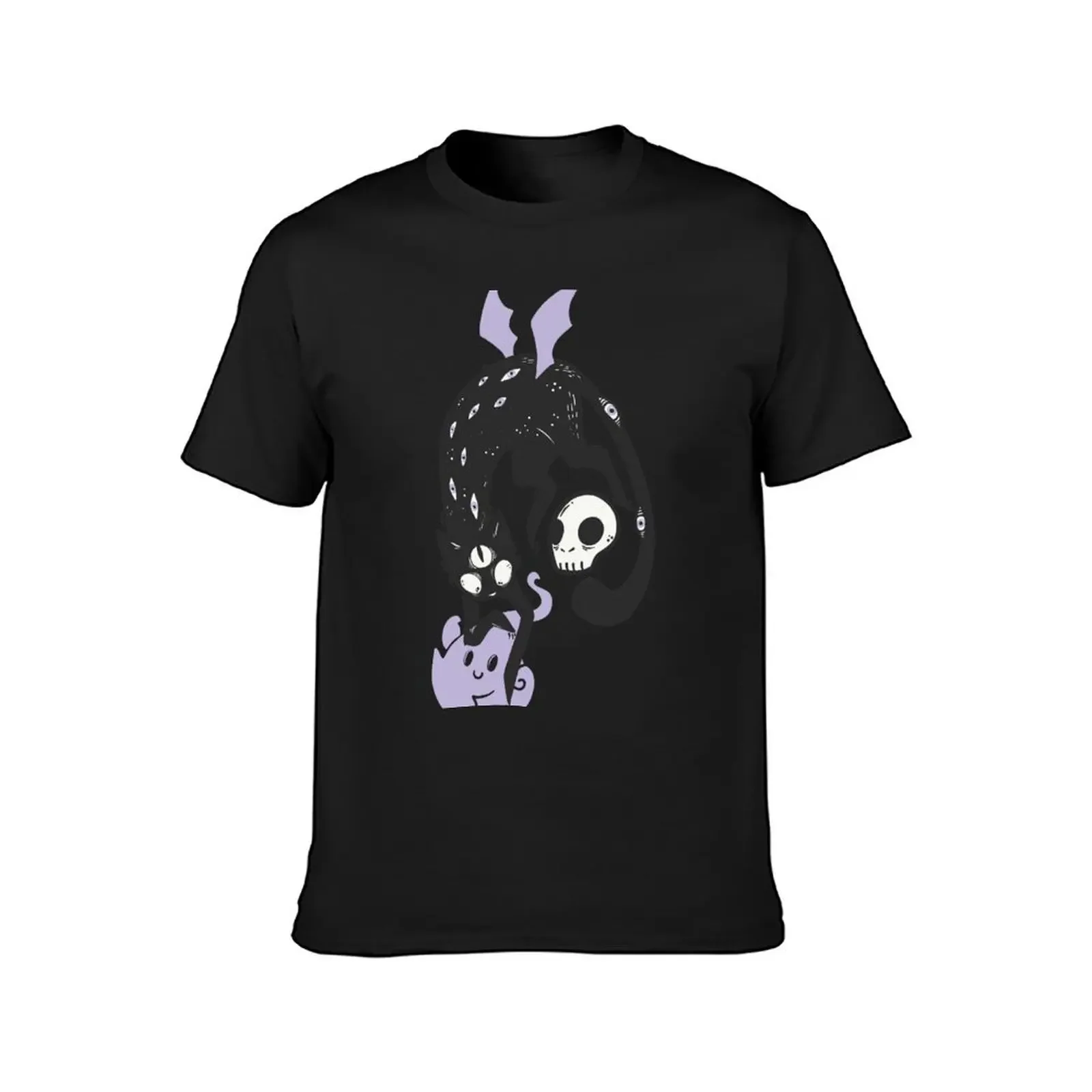 Creepy Cute Black Cat T-Shirt animal prinfor boys graphics t shirts for men